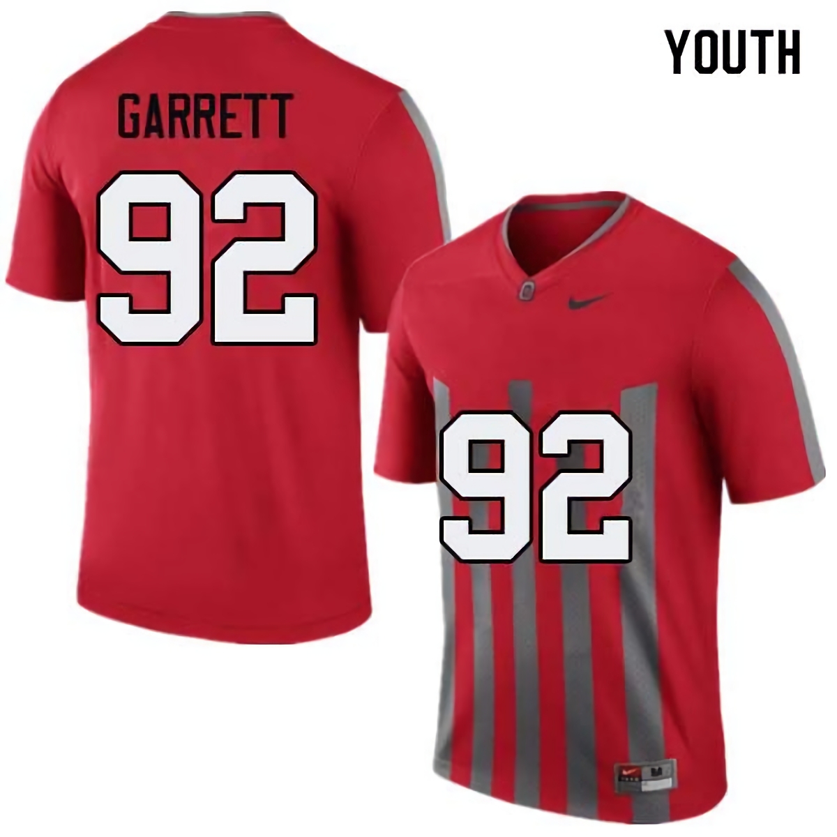 Haskell Garrett Ohio State Buckeyes Youth NCAA #92 Nike Throwback Red College Stitched Football Jersey DQU4456NX